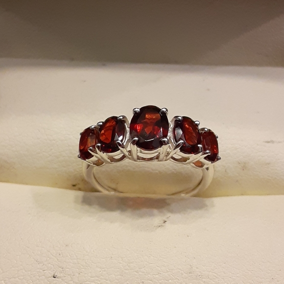 3.10ctw Genuine Garnet Platinum /925 - Picture 3 of 8